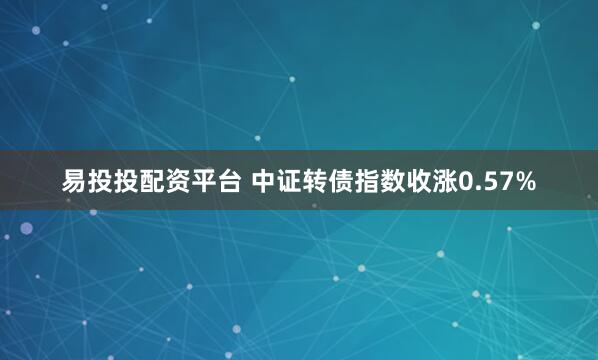 易投投配资平台 中证转债指数收涨0.57%