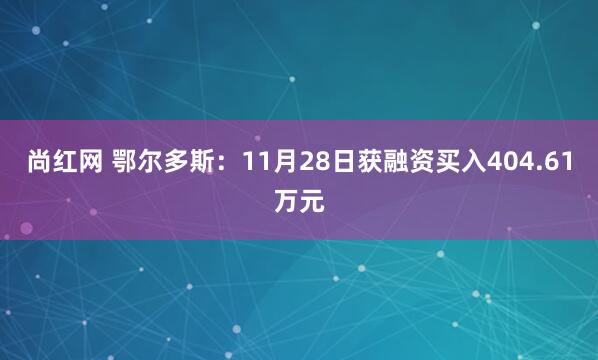尚红网 鄂尔多斯：11月28日获融资买入404.61万元